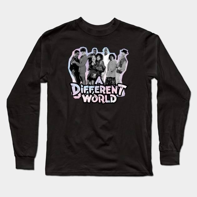 A Different World - vintage black and white Long Sleeve T-Shirt by Cybord Design